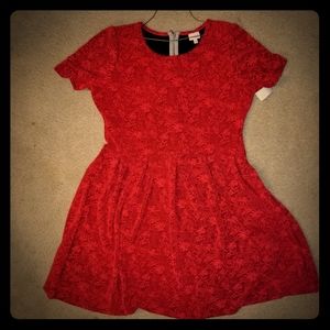 Red Lularoe Amelia Dress